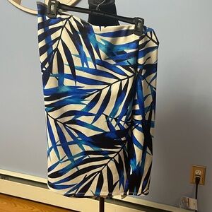 Blue and white printed skirt